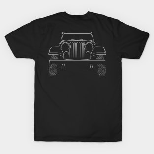 front/profile - Jeep CJ8 Scrambler - stencil, white T-Shirt